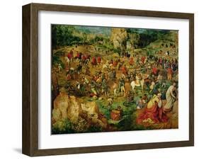 The Road to Calvary, 1564 (Oil on Panel) (Detail of 186439 and 186440)-Pieter Bruegel the Elder-Framed Giclee Print