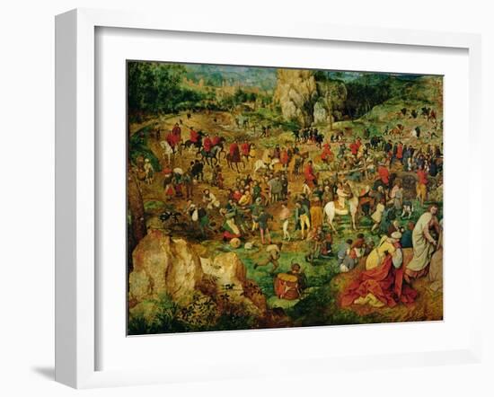 The Road to Calvary, 1564 (Oil on Panel) (Detail of 186439 and 186440)-Pieter Bruegel the Elder-Framed Giclee Print