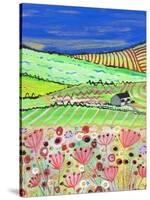 The Road to Crathes-Caroline Duncan-Stretched Canvas