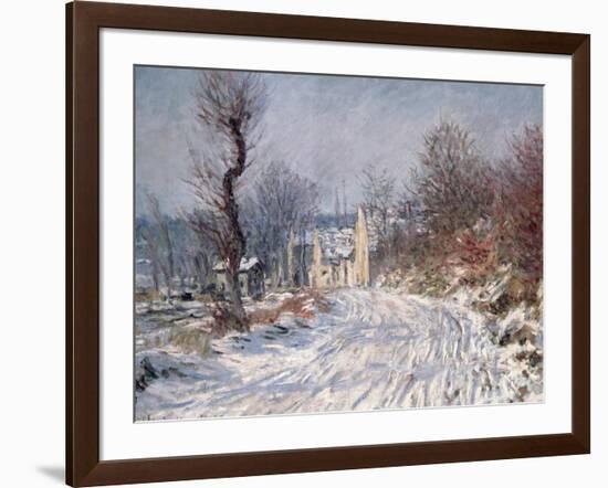 The Road to Giverny, Winter, 1885-Claude Monet-Framed Giclee Print