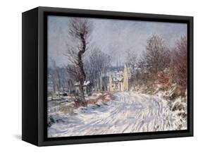 The Road to Giverny, Winter, 1885-Claude Monet-Framed Stretched Canvas