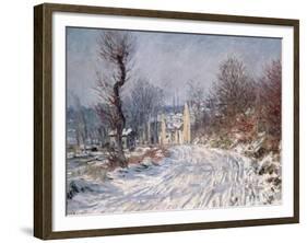 The Road to Giverny, Winter, 1885-Claude Monet-Framed Giclee Print