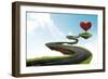 The Road To Heart Tree-jordygraph-Framed Art Print