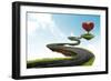 The Road To Heart Tree-jordygraph-Framed Premium Giclee Print