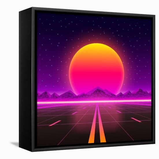 The Road to Infinity at Sunset-arthobbit-Framed Stretched Canvas