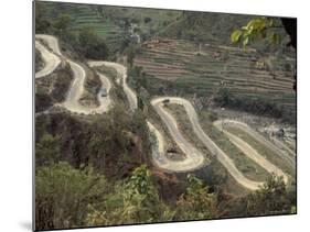 The Road to Kathmandu Winding up Through Foothills from the Gangetic Plain, Nepal-David Beatty-Mounted Photographic Print