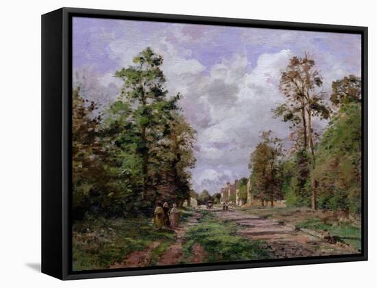 The Road to Louveciennes at the Edge of the Wood, 1871-Camille Pissarro-Framed Stretched Canvas