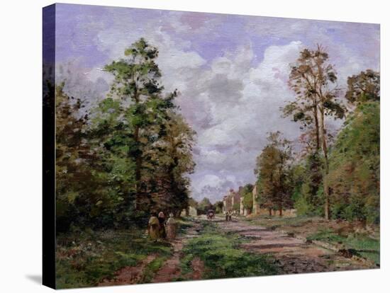The Road to Louveciennes at the Edge of the Wood, 1871-Camille Pissarro-Stretched Canvas
