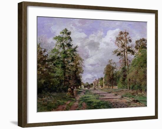 The Road to Louveciennes at the Edge of the Wood, 1871-Camille Pissarro-Framed Giclee Print