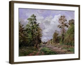 The Road to Louveciennes at the Edge of the Wood, 1871-Camille Pissarro-Framed Giclee Print