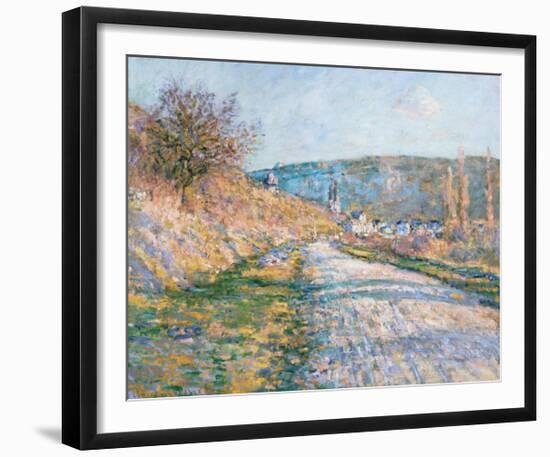 The Road to Vetheuil, 1879-Claude Monet-Framed Premium Giclee Print