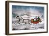 The Road-Winter, 1853-Currier & Ives-Framed Giclee Print