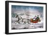 The Road-Winter, 1853-Currier & Ives-Framed Giclee Print
