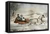 The Road, Winter, 1853-Currier & Ives-Framed Stretched Canvas
