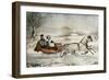 The Road, Winter, 1853-Currier & Ives-Framed Giclee Print