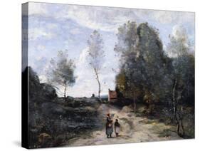 The Road-Jean-Baptiste-Camille Corot-Stretched Canvas