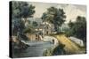 The Roadside Mill-Currier & Ives-Stretched Canvas