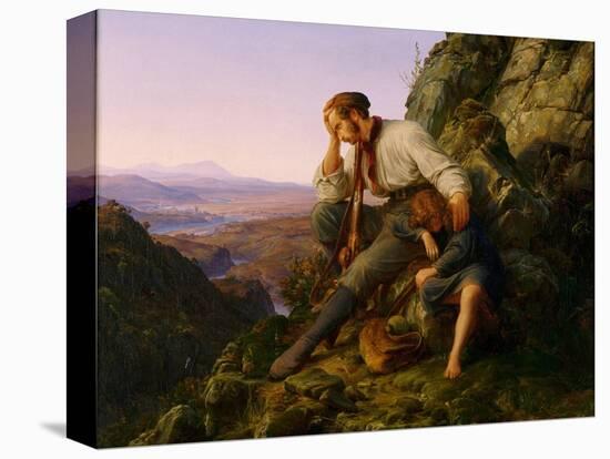 The Robber and His Child, 1832-Carl Friedrich Lessing-Stretched Canvas