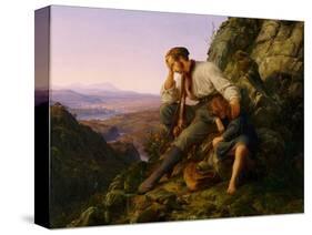 The Robber and His Child, 1832-Carl Friedrich Lessing-Stretched Canvas