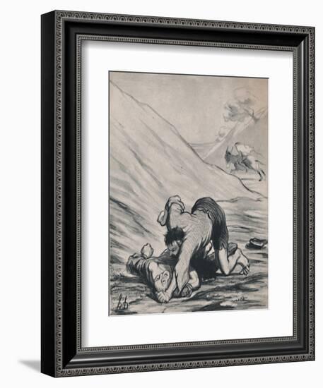 'The Robbers and the Donkey', c.1860s, (1946)-Honore Daumier-Framed Giclee Print
