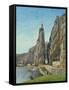 The Rock at Bayard, Dinant, Belgium, C.1856-Gustave Courbet-Framed Stretched Canvas