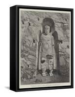 The Rock-Cut Statues of Bamian, Central Asia, the Largest Statue-William 'Crimea' Simpson-Framed Stretched Canvas