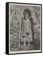 The Rock-Cut Statues of Bamian, Central Asia, the Largest Statue-William 'Crimea' Simpson-Framed Stretched Canvas