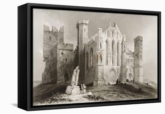 The Rock of Cashel, County Tipperary, Ireland, from 'scenery and Antiquities of Ireland' by…-William Henry Bartlett-Framed Stretched Canvas