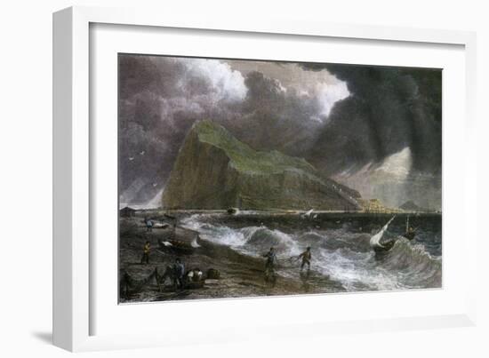 The Rock of Gibraltar, as Seen from the Bay Side, 20th Century-null-Framed Giclee Print