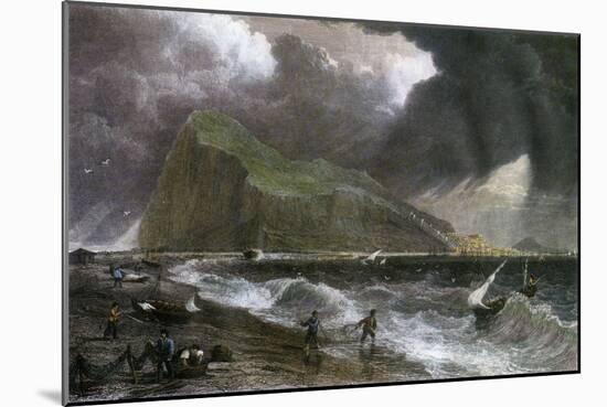 The Rock of Gibraltar, as Seen from the Bay Side, 20th Century-null-Mounted Giclee Print