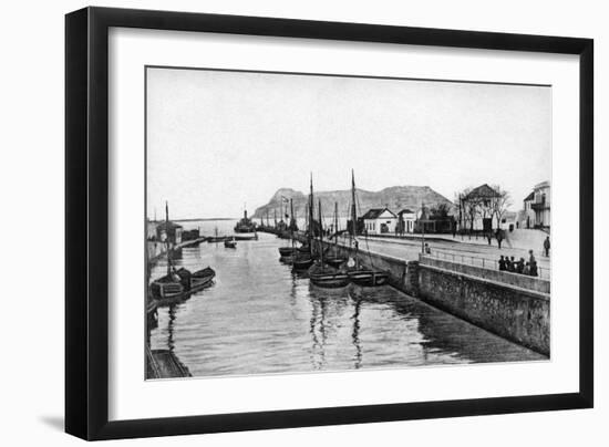 The Rock of Gibraltar from Algeciras, Spain, Early 20th Century-VB Cumbo-Framed Giclee Print