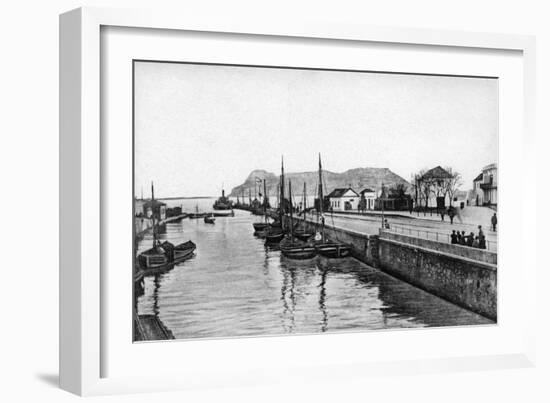 The Rock of Gibraltar from Algeciras, Spain, Early 20th Century-VB Cumbo-Framed Giclee Print