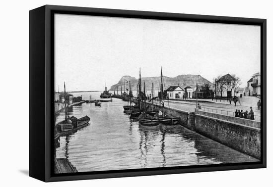 The Rock of Gibraltar from Algeciras, Spain, Early 20th Century-VB Cumbo-Framed Stretched Canvas