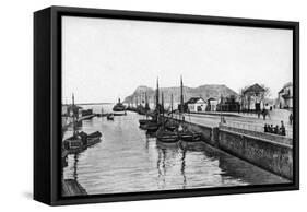 The Rock of Gibraltar from Algeciras, Spain, Early 20th Century-VB Cumbo-Framed Stretched Canvas