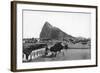 The Rock of Gibraltar from La Linea Bull Ring, Spain, Early 20th Century-VB Cumbo-Framed Giclee Print