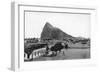 The Rock of Gibraltar from La Linea Bull Ring, Spain, Early 20th Century-VB Cumbo-Framed Giclee Print