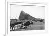 The Rock of Gibraltar from La Linea Bull Ring, Spain, Early 20th Century-VB Cumbo-Framed Giclee Print