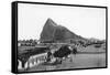 The Rock of Gibraltar from La Linea Bull Ring, Spain, Early 20th Century-VB Cumbo-Framed Stretched Canvas