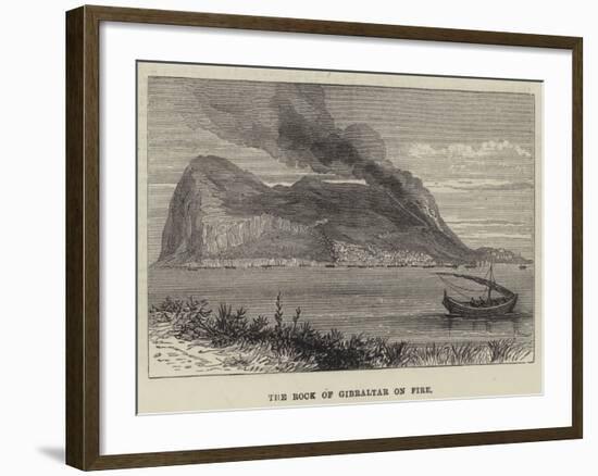 The Rock of Gibraltar on Fire-null-Framed Giclee Print