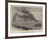 The Rock of Gibraltar on Fire-null-Framed Giclee Print