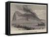 The Rock of Gibraltar on Fire-null-Framed Stretched Canvas