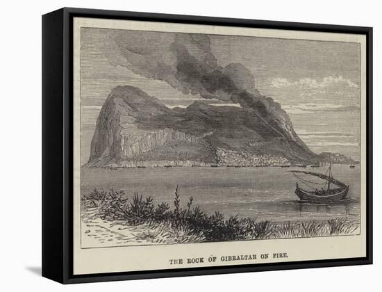 The Rock of Gibraltar on Fire-null-Framed Stretched Canvas