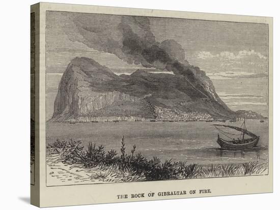 The Rock of Gibraltar on Fire-null-Stretched Canvas