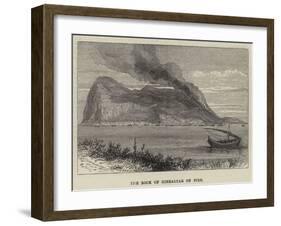 The Rock of Gibraltar on Fire-null-Framed Giclee Print