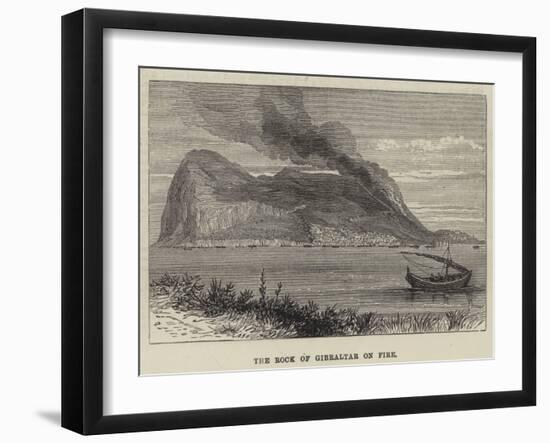 The Rock of Gibraltar on Fire-null-Framed Giclee Print