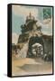 The Rock of the Blessed Virgin in Biarritz, France. Postcard Sent in 1913-French Photographer-Framed Stretched Canvas