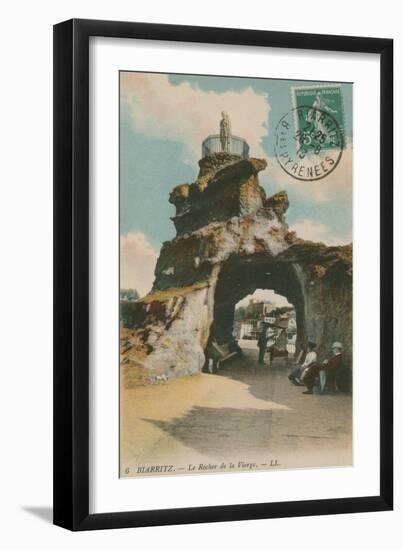 The Rock of the Blessed Virgin in Biarritz, France. Postcard Sent in 1913-French Photographer-Framed Premium Giclee Print