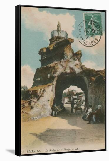 The Rock of the Blessed Virgin in Biarritz, France. Postcard Sent in 1913-French Photographer-Framed Stretched Canvas