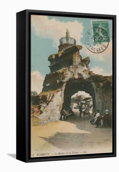 The Rock of the Blessed Virgin in Biarritz, France. Postcard Sent in 1913-French Photographer-Framed Stretched Canvas