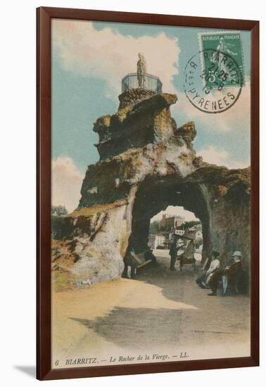 The Rock of the Blessed Virgin in Biarritz, France. Postcard Sent in 1913-French Photographer-Framed Giclee Print